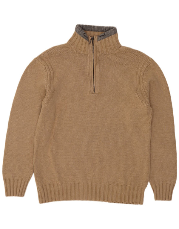 Marlboro Classics Mens Zip Neck Jumper Sweater Medium Beige