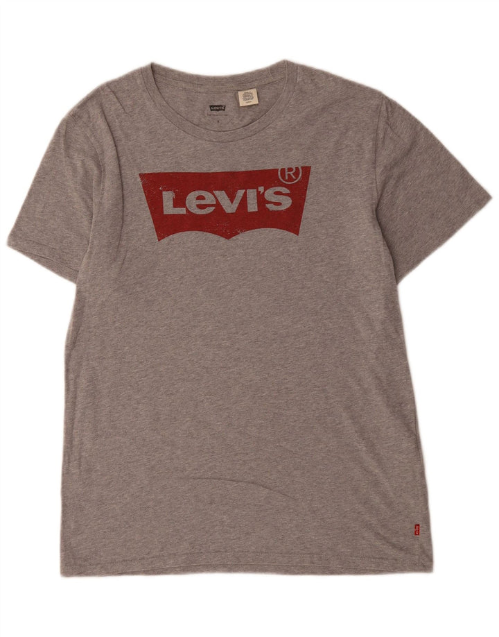 LEVI'S Mens Graphic T-Shirt Top Small Grey Cotton
