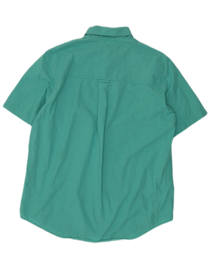 Chaps Camisa de manga corta para hombre de algodón a cuadros verde medio