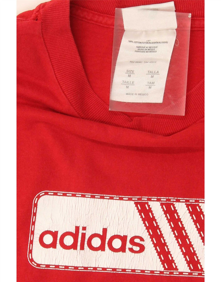 Adidas Herre grafisk T-shirt Top Medium Rød Bomuld