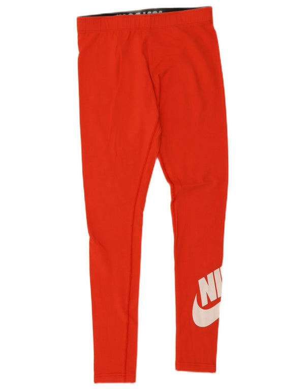Damskie legginsy Nike Graphic UK 8, małe, pomarańczowe, bawełniane