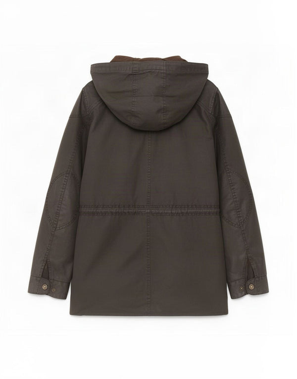 Fat Face Womens Hooded Waxed Cotton Jacket UK 10 Small Grey