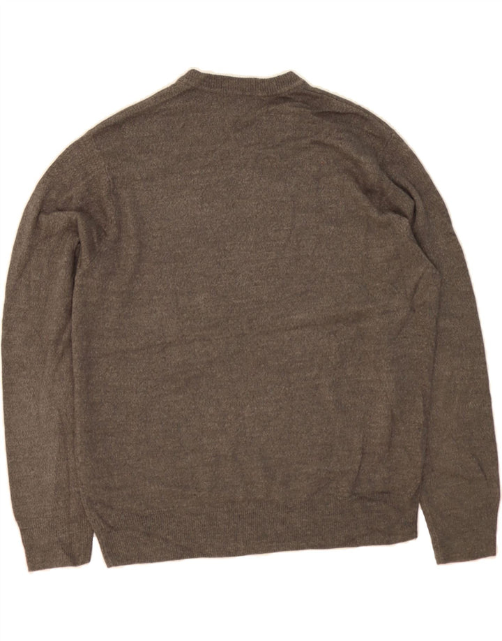 DOCKERS Mens Crew Neck Jumper Sweater Large Grey Argyle/Diamond Acrylic Vintage Dockers and Second-Hand Dockers from Messina Hembry 