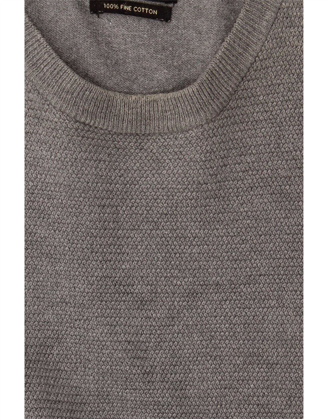 Zara Pull Col Rond Homme Gris Moyen Coton