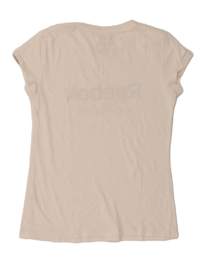 REEBOK Womens Graphic T-Shirt Top UK 12 Medium White Vintage Reebok and Second-Hand Reebok from Messina Hembry 