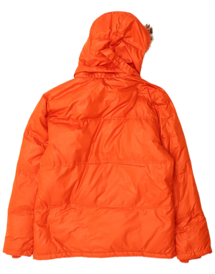 Fila Herre hættepolstret jakke UK 36 Small Orange Polyester