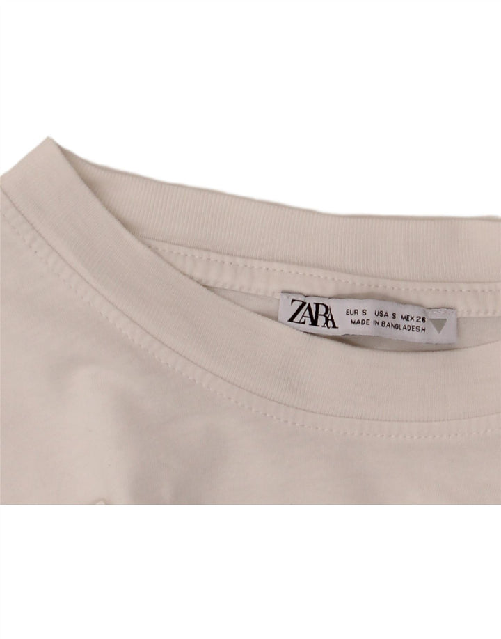 ZARA Womens T-Shirt Top UK 10 Small White Vintage Zara and Second-Hand Zara from Messina Hembry 