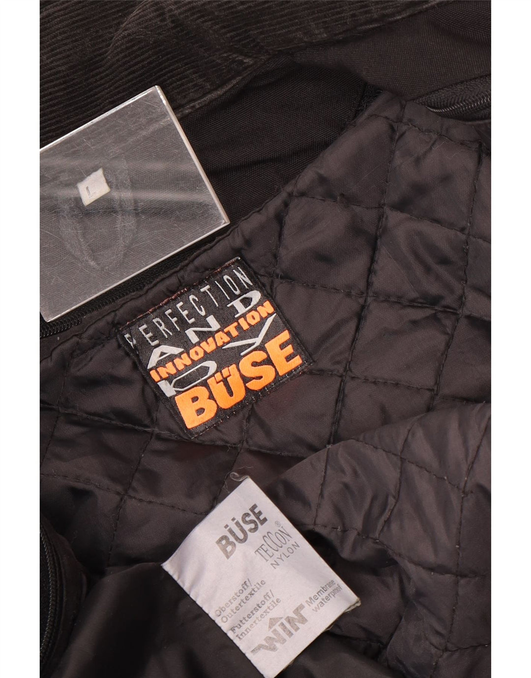 Buse Mens Graphic Racer Jacket UK 40 Large Black Nylon