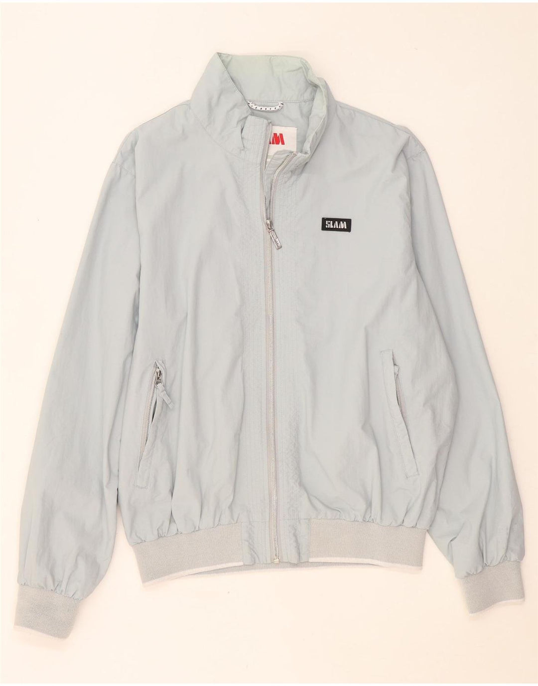 Slam Mens Bomber Jacket UK 40 Large Blue Nylon