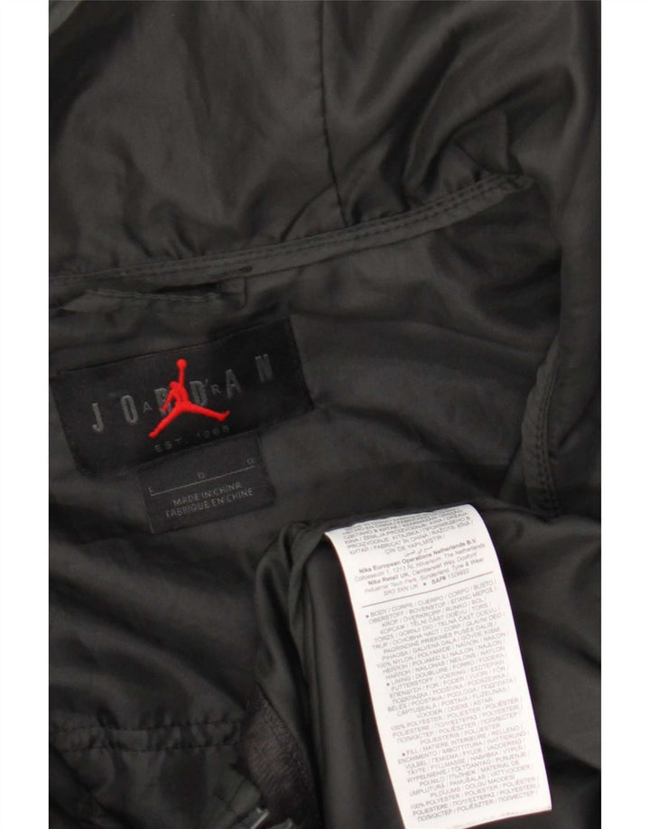 Jordan Mens Hooded Tracksuit Top Jacket Large Grey Nylon