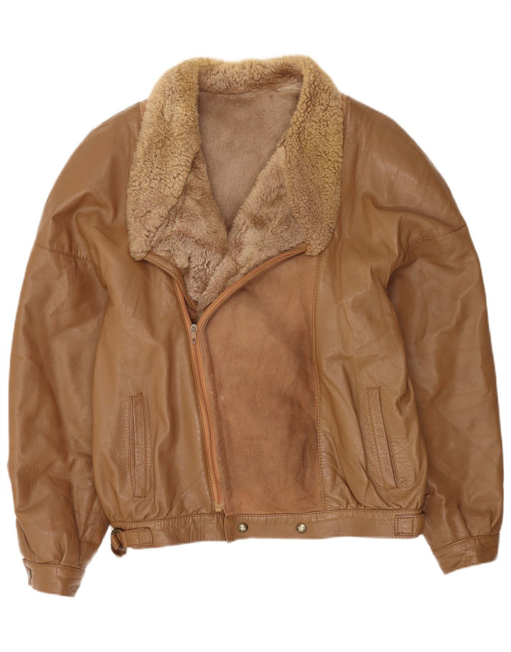 Vintage Herre Shearling Jacket IT 50 Large Beige