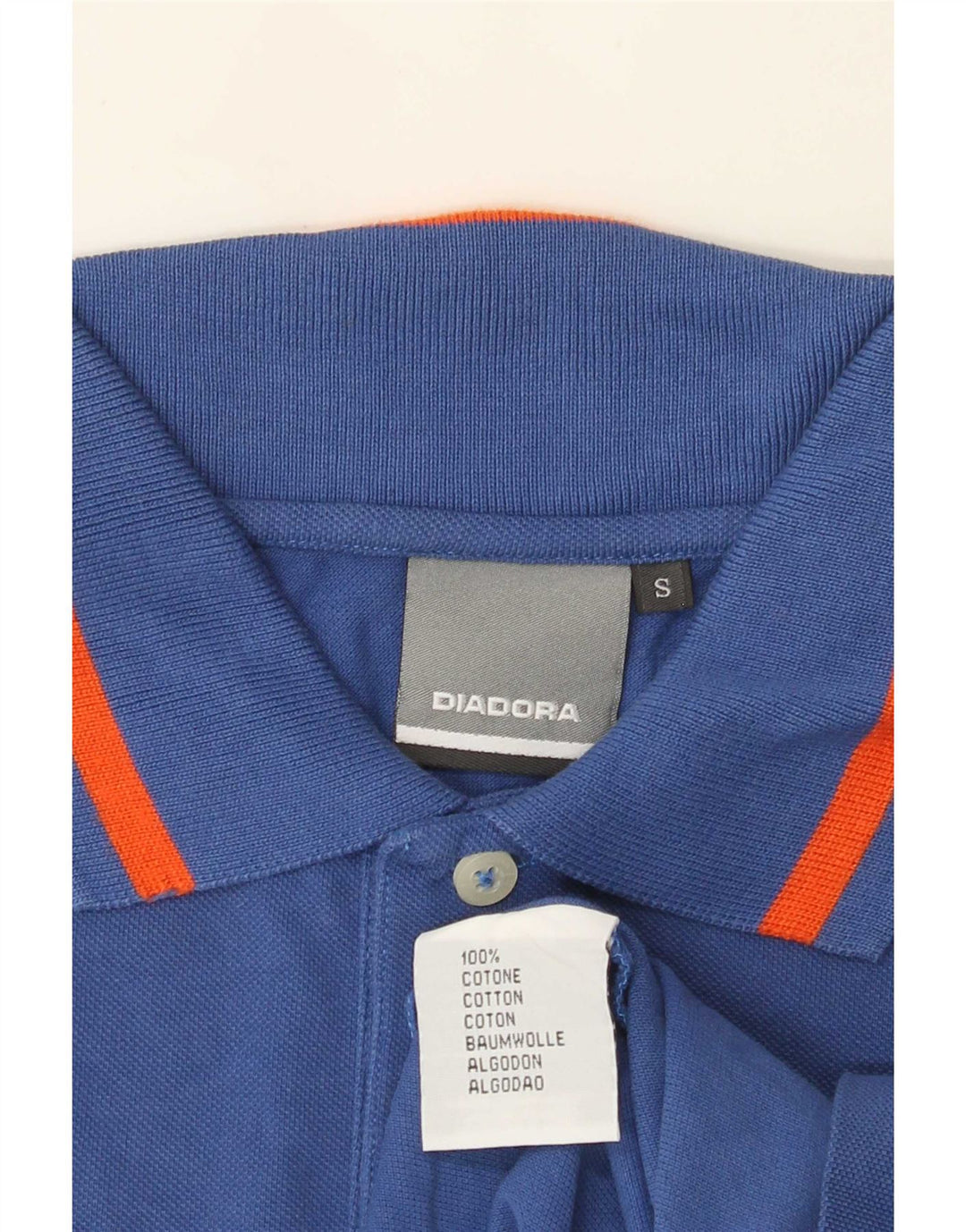 Diadora Mens Polo Shirt Small Blue Cotton