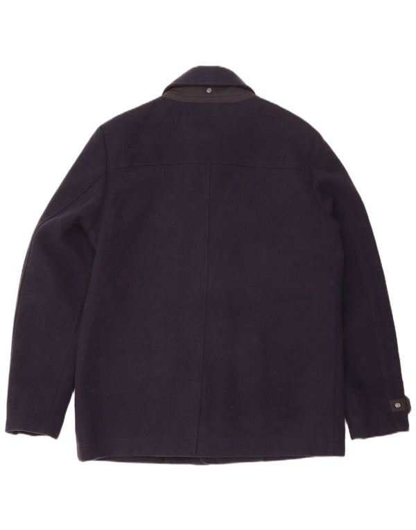 GEOX Giacca da uomo Respira Utility UK 42 XL Lana blu navy