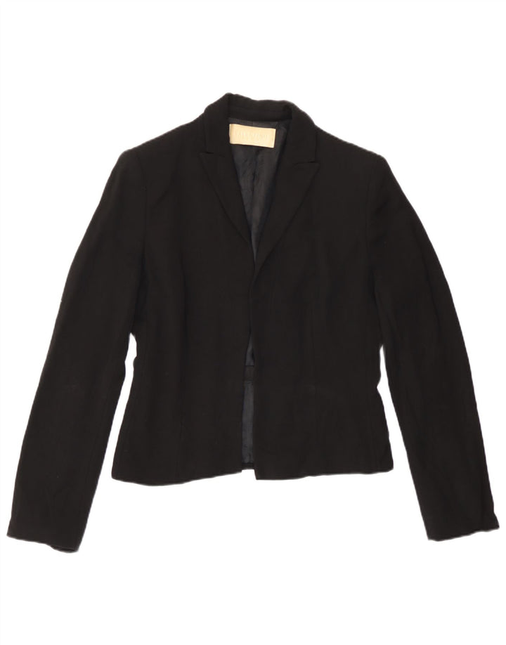 Valentino Womens Roma Open Blazer Jacket UK 4 XS Black Wool