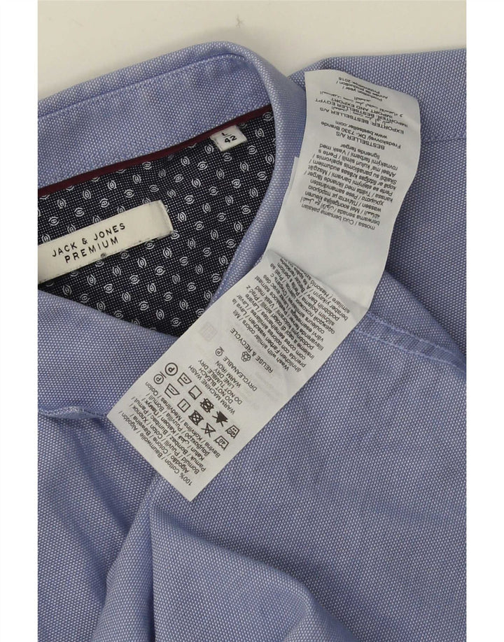 Jack & Jones Mens Shirt Size 42 Large Blue Cotton