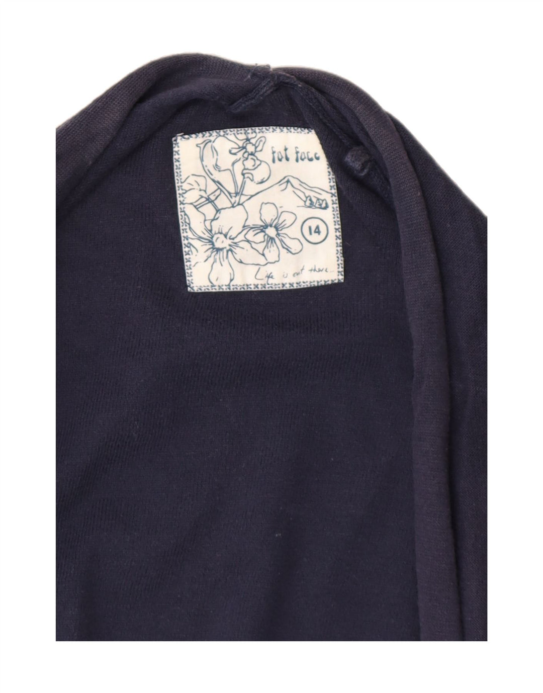FAT FACE Womens Asymmetric Cardigan Sweater UK 14 Medium Navy Blue Vintage Fat Face and Second-Hand Fat Face from Messina Hembry 