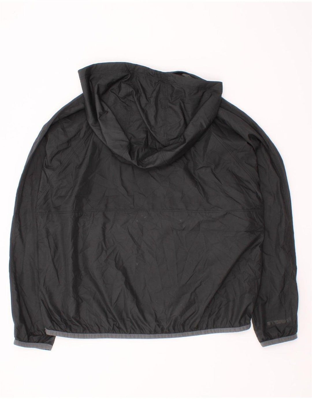Under Armour Boys Hooded Anorak Rain Jacket 7-8 Years Small Black Polyester