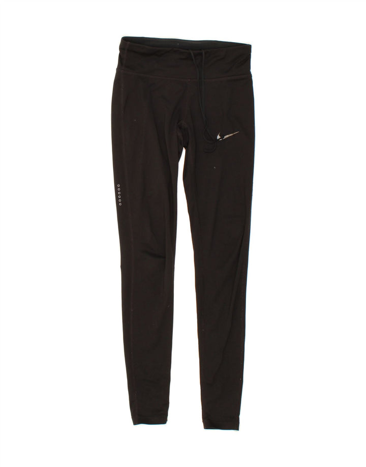 NIKE Womens Dri Fit Leggings UK 4 XS Black Polyester Vintage Nike and Second-Hand Nike from Messina Hembry 