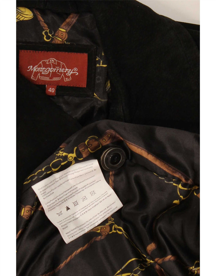 MONTGOMERY Abrigo cruzado de ante para mujer IT 40 Small Black Leather