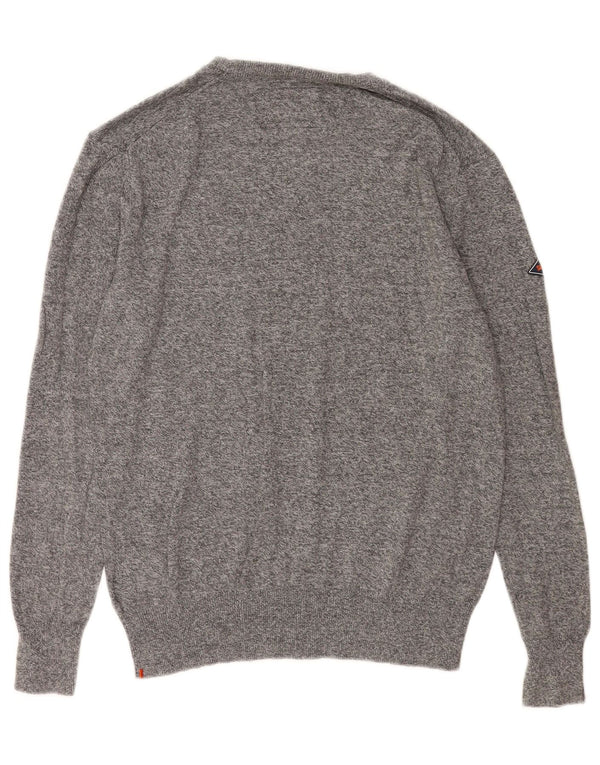 Superdry Herre Boat Neck Jumper Sweater Medium Grey Bomuld