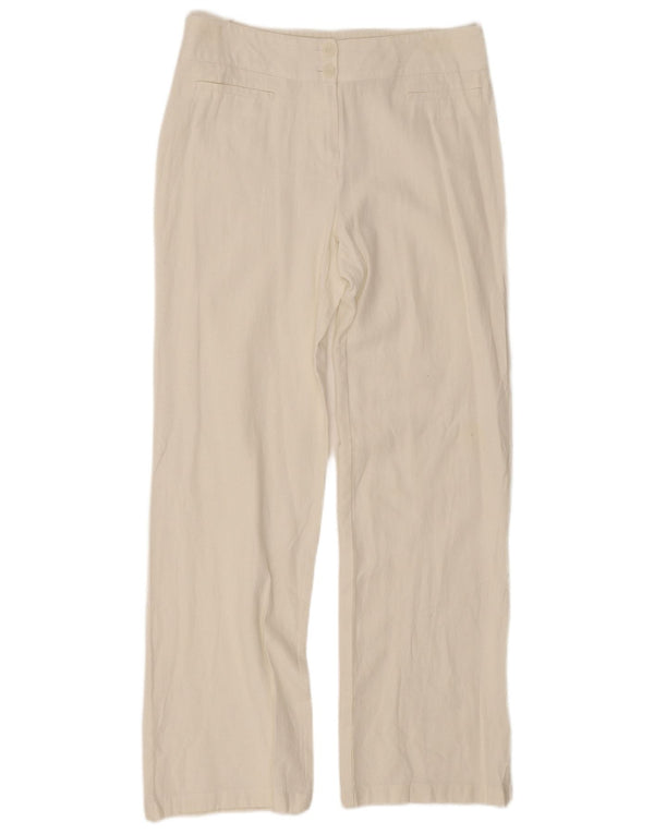 Marks & Spencer Womens Loose Fit Casual Trousers UK 12 Medium W30 L30 White