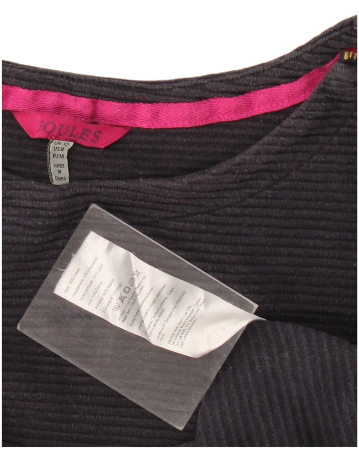 Joules Womens Top Long Sleeve UK 12 Medium Navy Blue Cotton