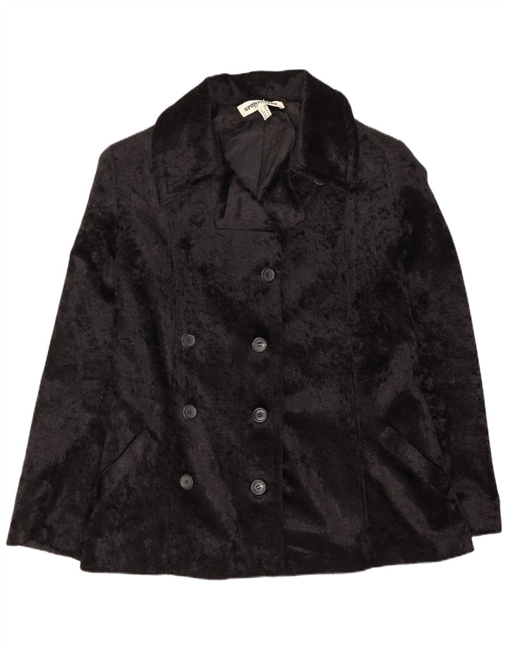 Sportstaff Veste blazer double boutonnage pour femme UK 14 Large Noir Polyester