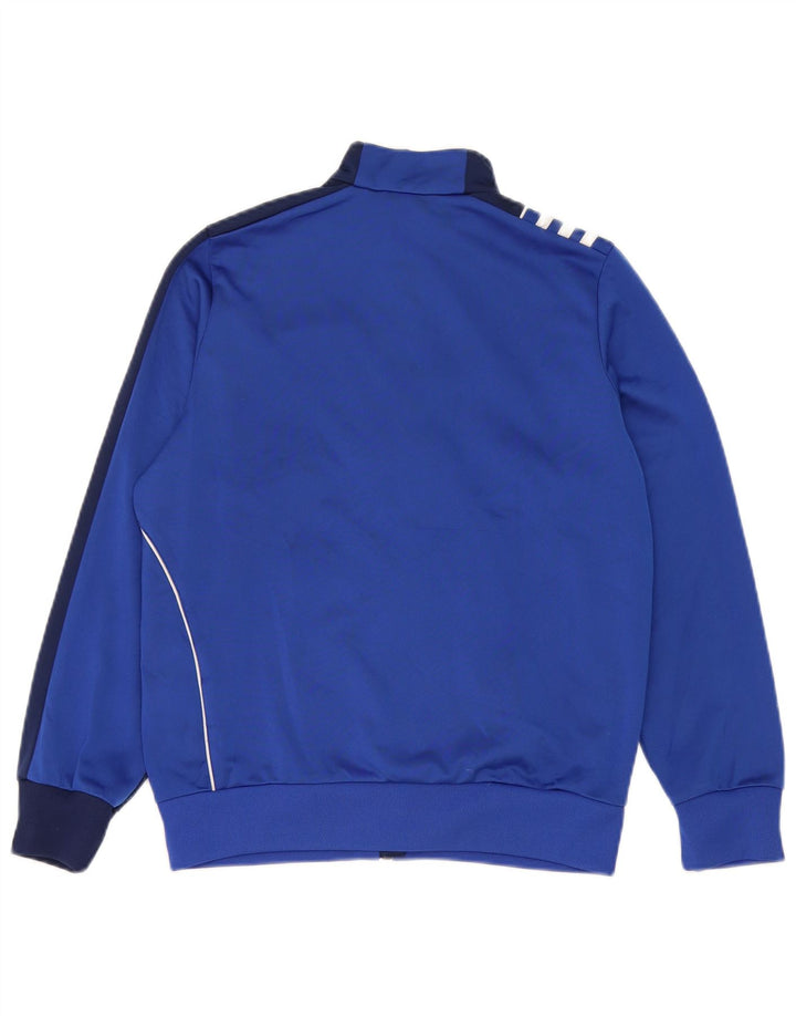 Adidas Boys Tracksuit Top Jacket 11-12 Years Blue Colourblock Polyester