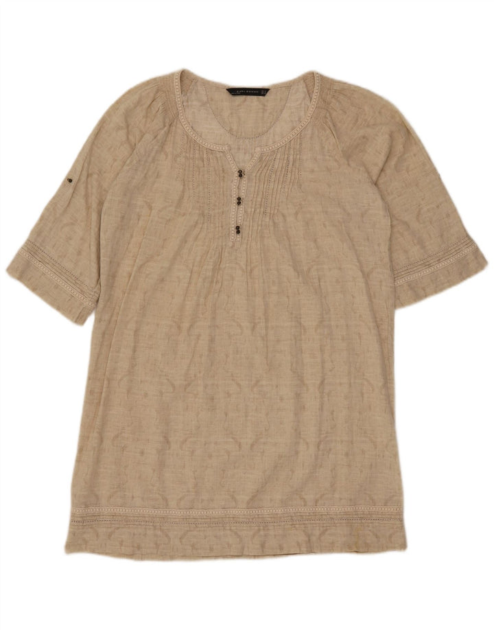Zara Womens Oversized Tent Dress UK 10 Small Beige
