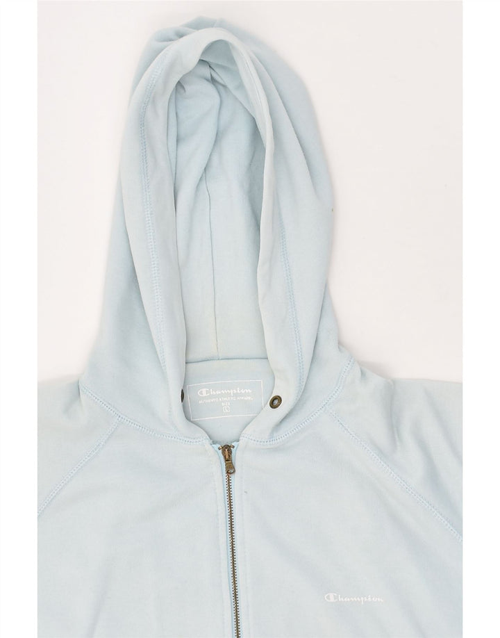 CHAMPION Womens Zip Hoodie Sweater UK 16 Large Blue Cotton | Vintage Champion | Thrift | Second-Hand Champion | Used Clothing | Messina Hembry 
