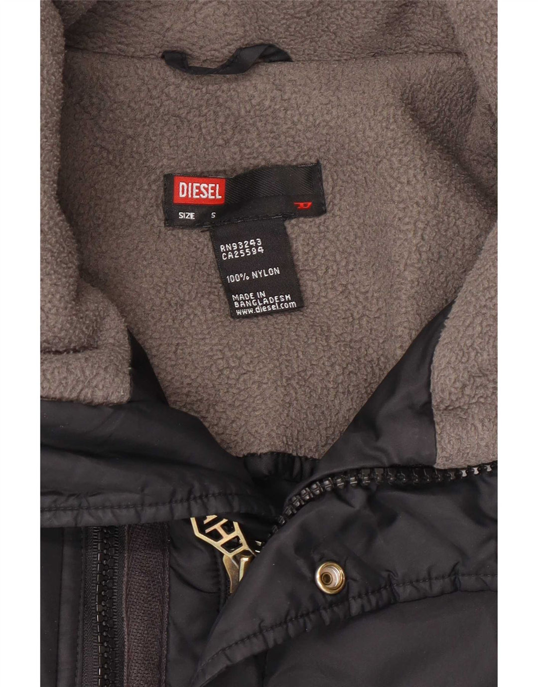 Diesel Polstret jakke til mænd UK 36 Lille sort nylon