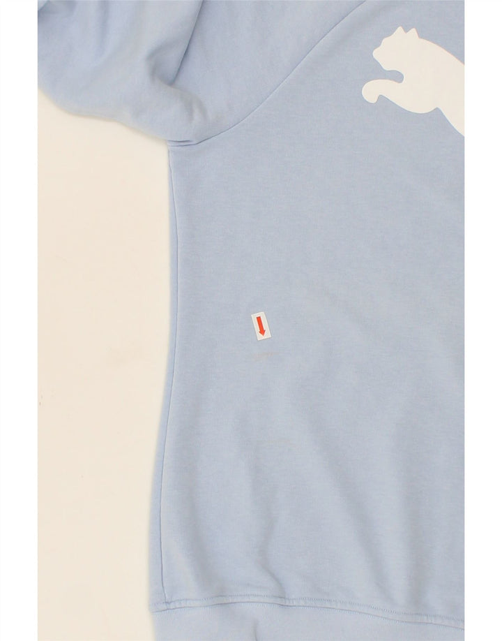 PUMA Womens Graphic Sweatshirt Jumper UK 10 Small Blue Vintage Puma and Second-Hand Puma from Messina Hembry 