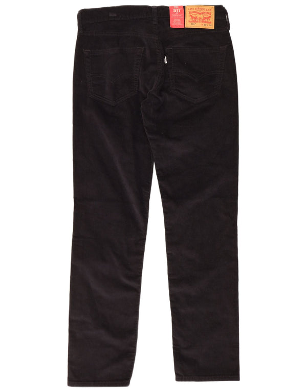 Levi's Mens 511 Slim Fit Corduroy Trousers W32 L32 Black Cotton