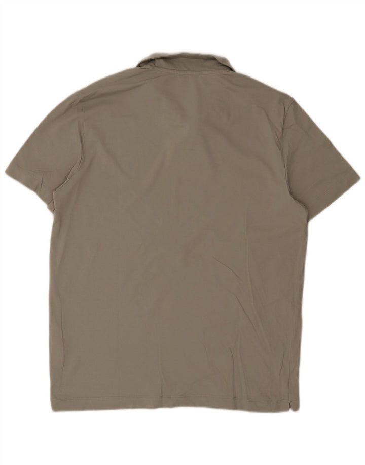 Massimo Dutti Mens Polo Shirt XL Khaki Cotton