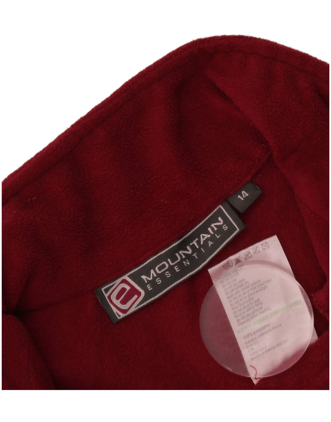 Mountain Essentials Womens Zip Neck Fleece Jumper UK 14 Large Red Polyester