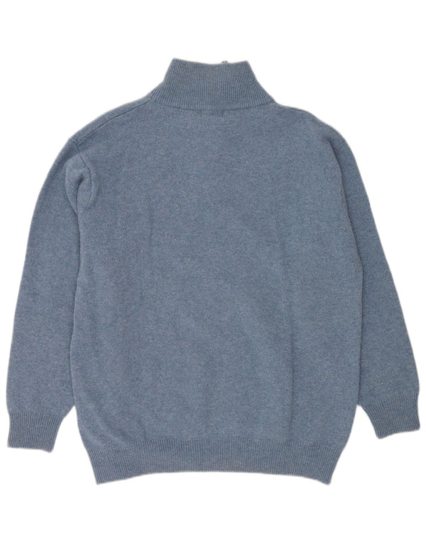 Kappa Mens Zip Neck Jumper Sweater 2XL Blue Flecked Virgin Wool