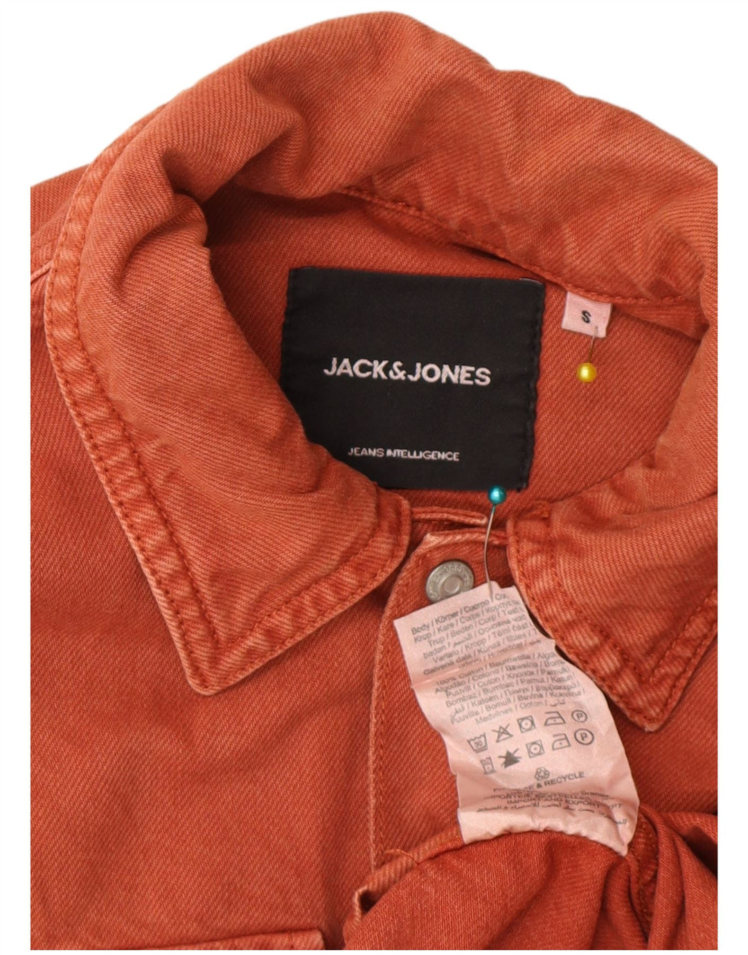 Jack & Jones Mens Denim Shirt Small Brown Cotton