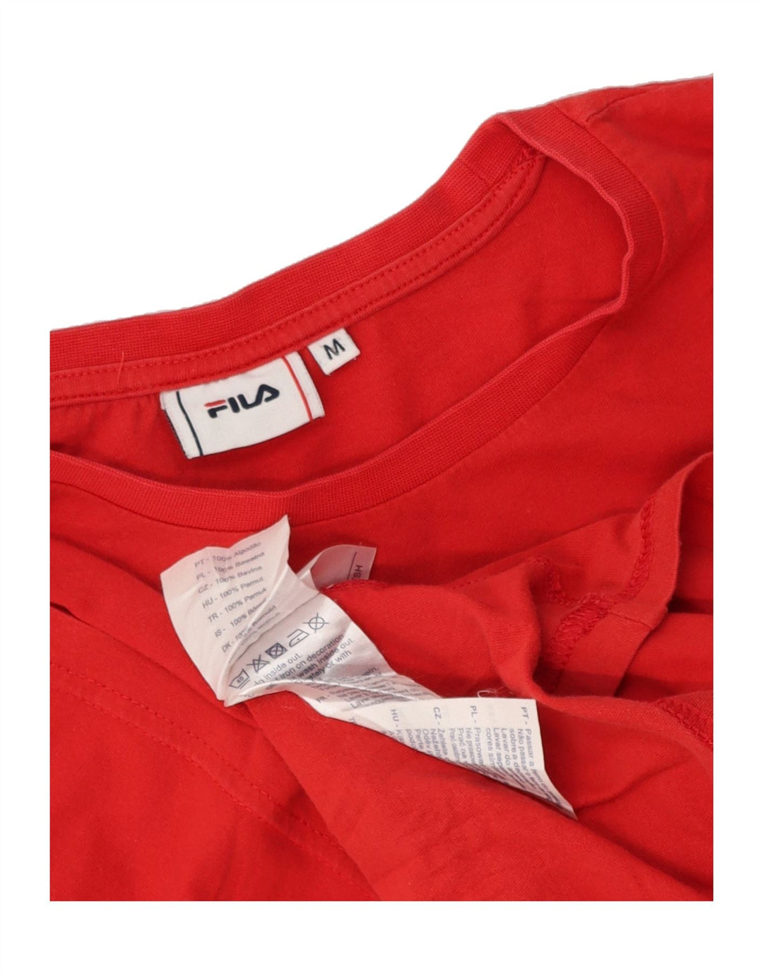 FILA Mens Graphic T-Shirt Top Medium Red Striped Cotton Vintage Fila and Second-Hand Fila from Messina Hembry 