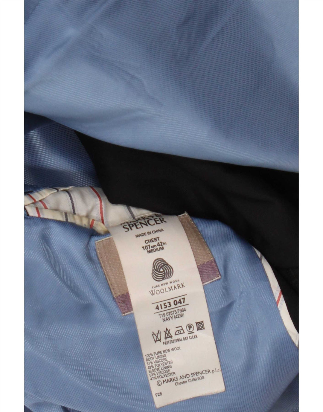 Marks & Spencer Ανδρικό μπλέιζερ με 2 κουμπιά μπουφάν UK 42 Large Navy Blue New Wool