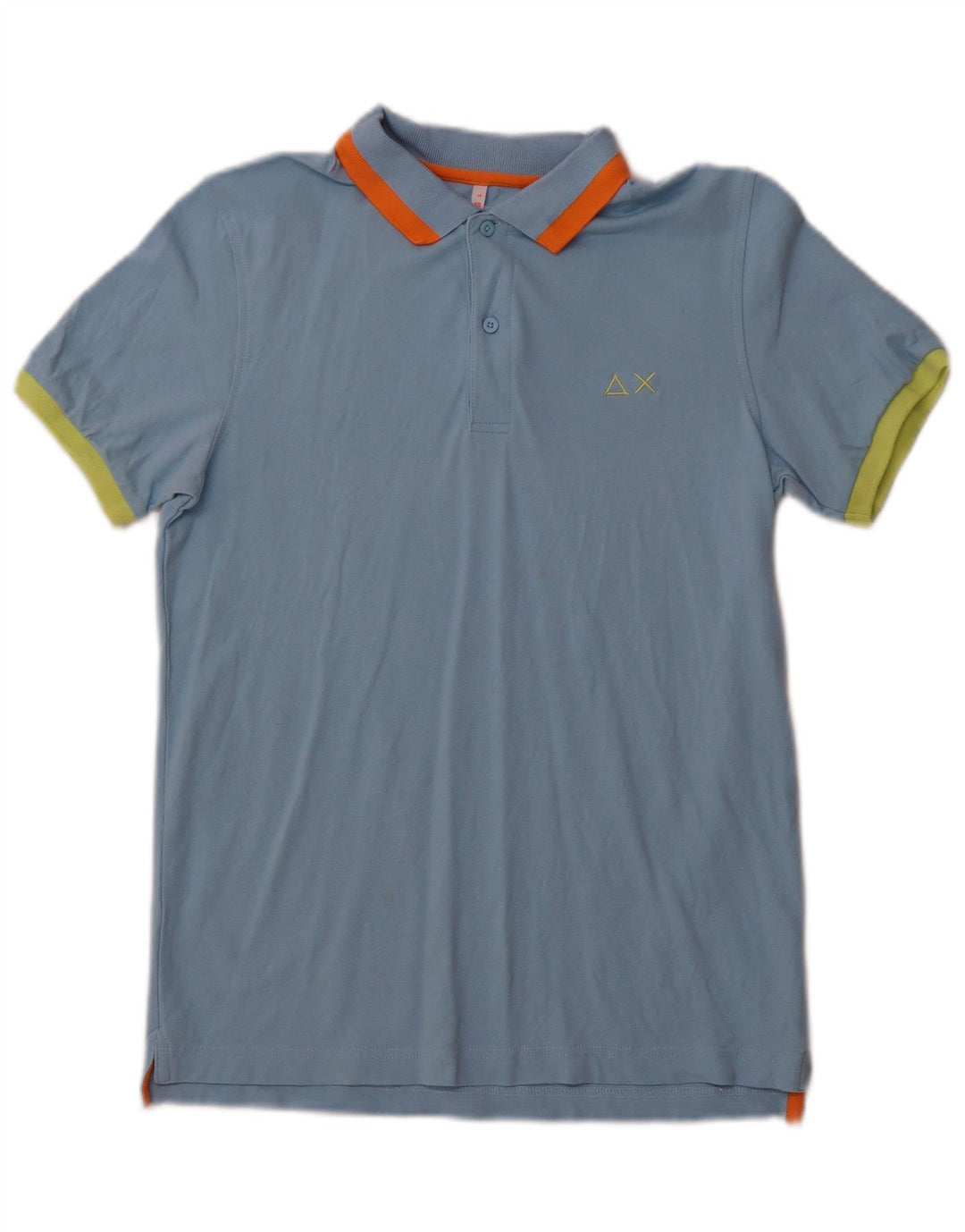 SUN68 Womens Polo Shirt UK 14 Medium  Blue Cotton