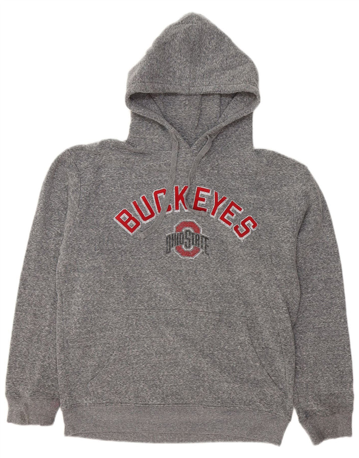 CHAMPION Mens Ohio State Buckeyes Hoodie Jumper Medium Grey Flecked