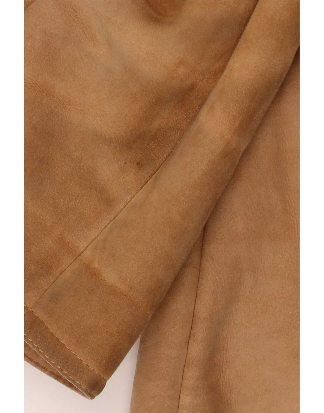 Giubbotto in shearling con cappuccio da donna vintage UK 12 Beige medio