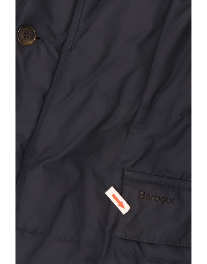 Barbour Mens Padded Jacket UK 42 XL Navy Blue Polyester