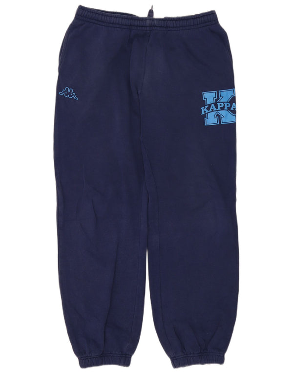 Kappa Mens Graphic Tracksuit Trousers Joggers Large Navy Blue Cotton