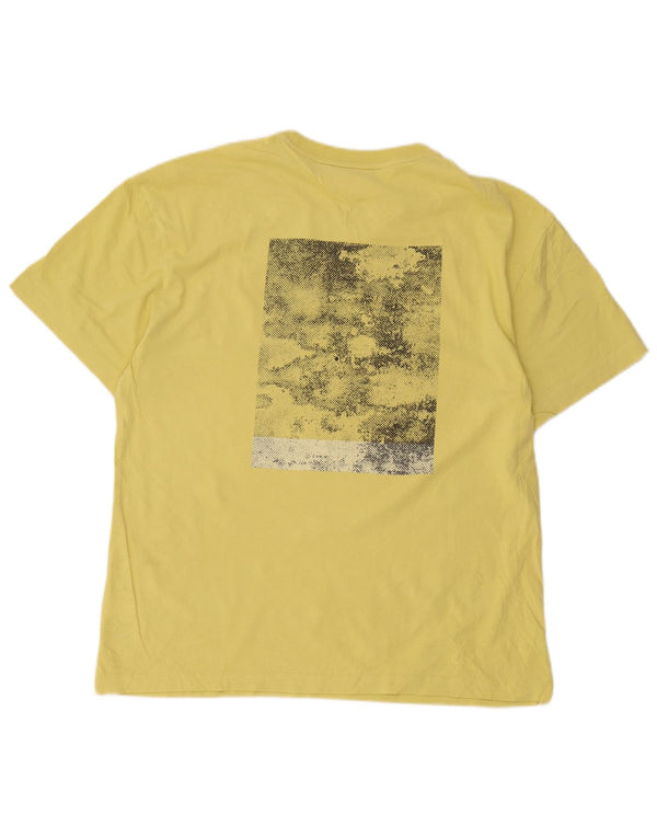 Calvin Klein Herre Comfort Fit Grafisk T-shirt Top Medium Gul Bomuld
