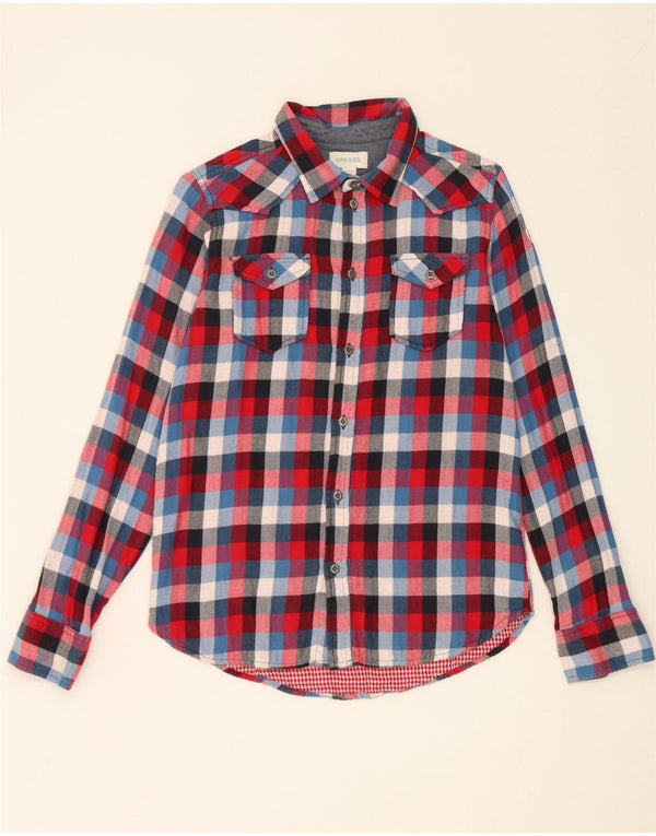 Diesel Boys Graphic Flannel Shirt 13-14 Years XL Multicoloured Check Cotton