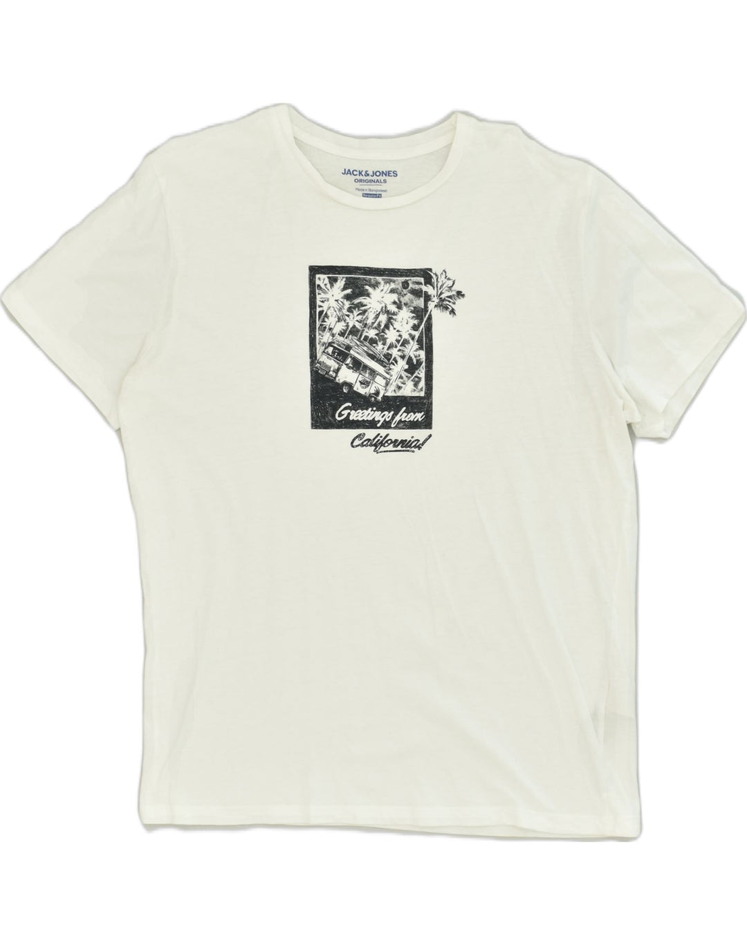 JACK & JONES Mens Regular Fit Graphic T-Shirt Top XL White Cotton | Vintage Jack & Jones | Thrift | Second-Hand Jack & Jones | Used Clothing | Messina Hembry 