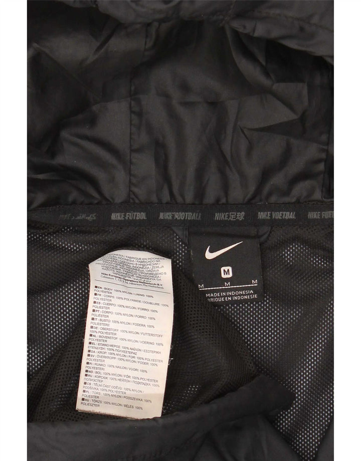 Nike Mens Hooded Rain Jacket UK 38 Medium Black Nylon