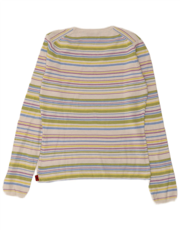 Kappa Womens V-Neck Jumper Sweater UK 12 Medium Multicoloured Striped