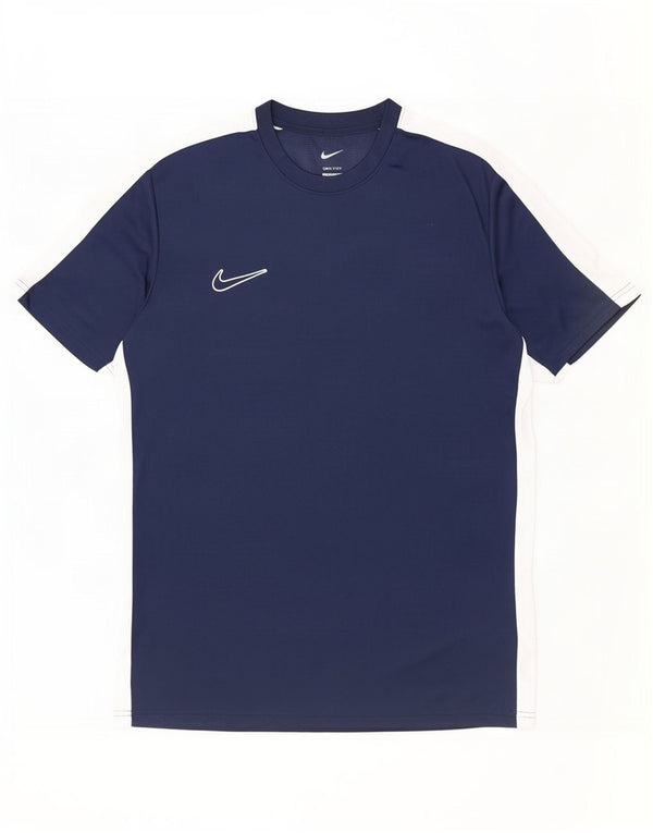 Nike Herren Dri Fit Slim T-Shirt Top XL Marineblau Colourblock Polyester